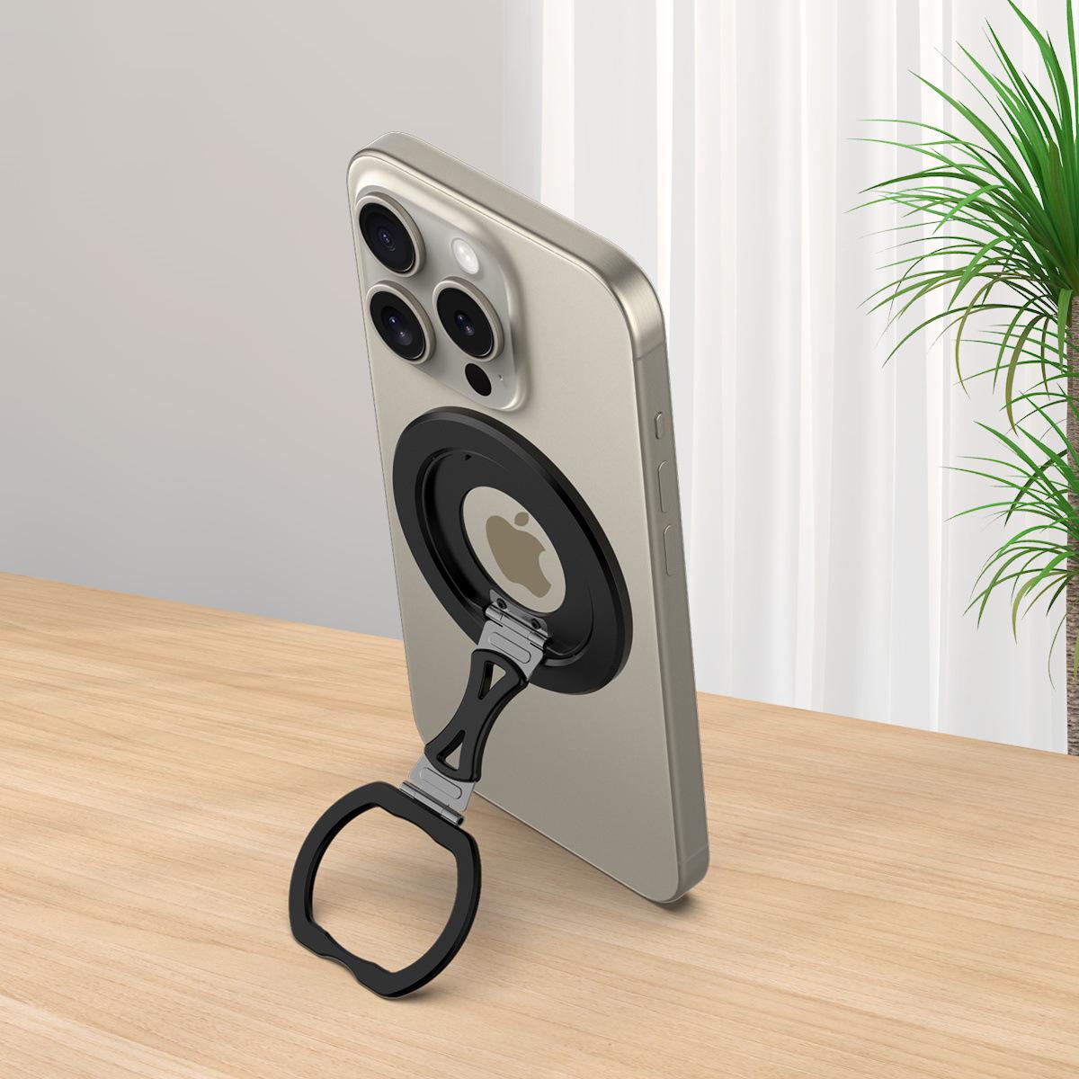 Magnetic 360° Rotating Finger Ring Holder: Double Fold Adjustable Phone Stand