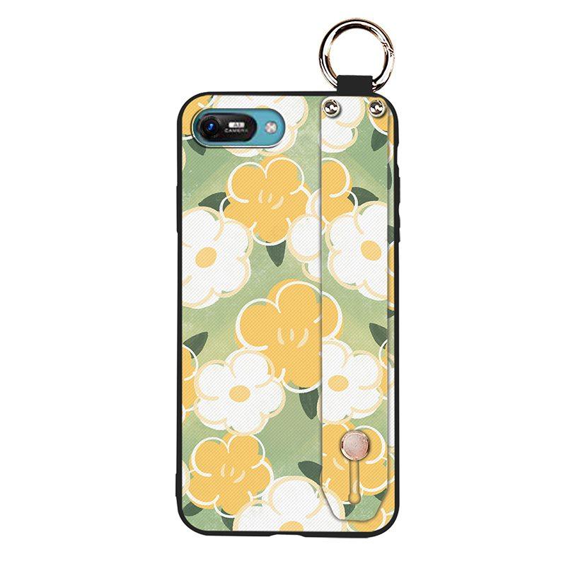Anti-knock Wrist Strap Phone Case For Itel A25/A35/A25 Pro Ring Back Cover Silicone Dirt-resistant Phone Holder Flower