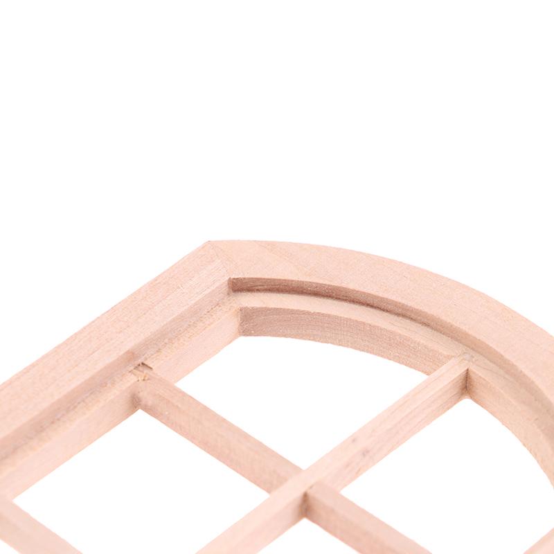 1:12 Dollhouse Miniature Wooden Arched Window Model Furniture Accessories