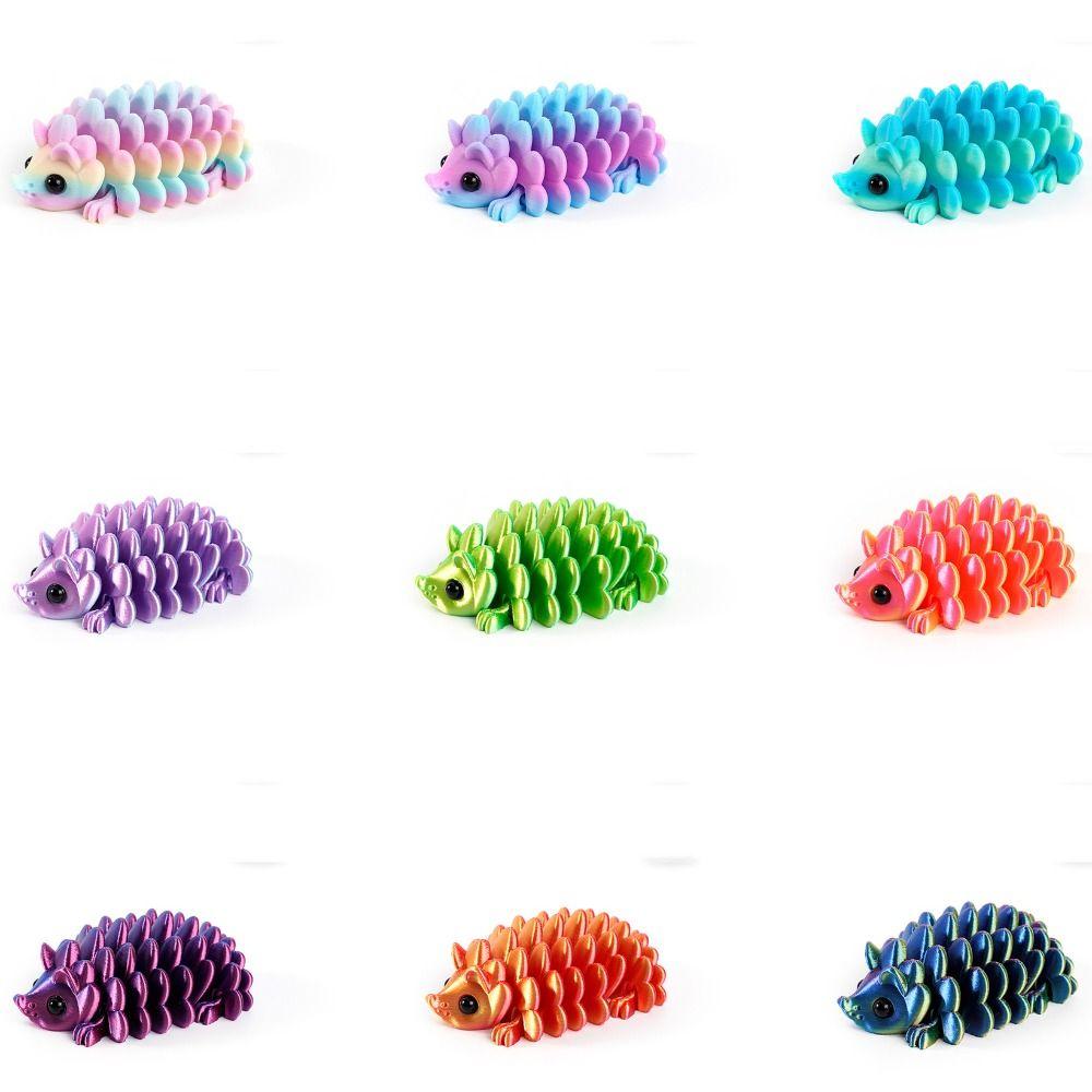 PLA Plastic Hedgehog Desktop Ornaments Multi-jointed Animal Simulation Model Children's Toy
