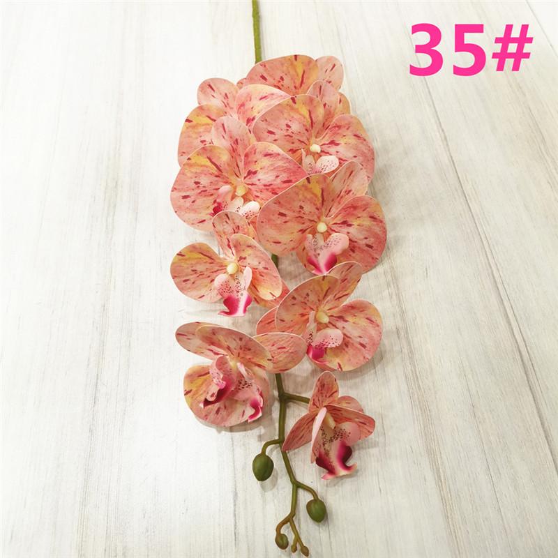 One Latex Butterfly Orchid Flowers 9 Heads Real Touch Good Quality Artificial Phalaenopsis Orchid
