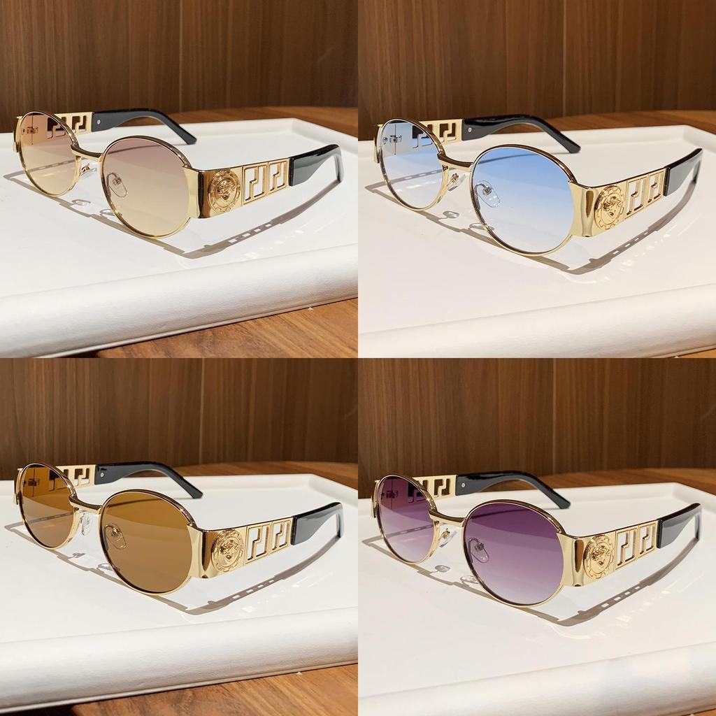 Metal Oval Frame Sunglasses With Pc Lenses For Fashionable Sun Protection And Outdoor Activities