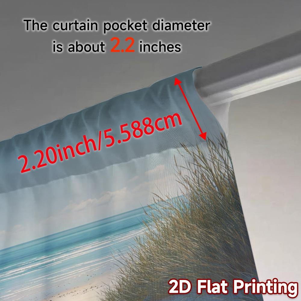 2pcs   2D FLAT PRINTING Curtains (Without Rod) Sandy Pathway Contemporary Popular Curtains Versatile Polyester Curtains All