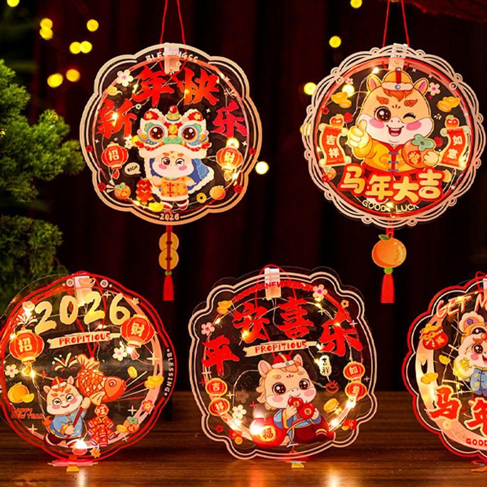 With Tassel Chinese New Year Lanterns Cartoon DIY Handheld Lantern Children's Activity
