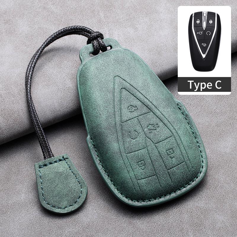 Leather Car Key Case Cover Fob For Changan CS35PLUS CS35 Plus CS55 PLUS CS75 PLUS Eado UNI-T UNI K Oushang X5 X7 EV 2019-2025