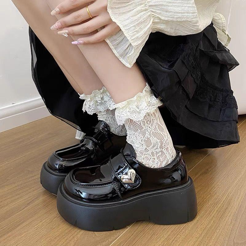 

Fashion Woman Pumps with Medium Heels Platform Leather Casual Loafers Shoes for Women Round Toe Non Slip Stylish Luxury Brand 2025 Trend 40