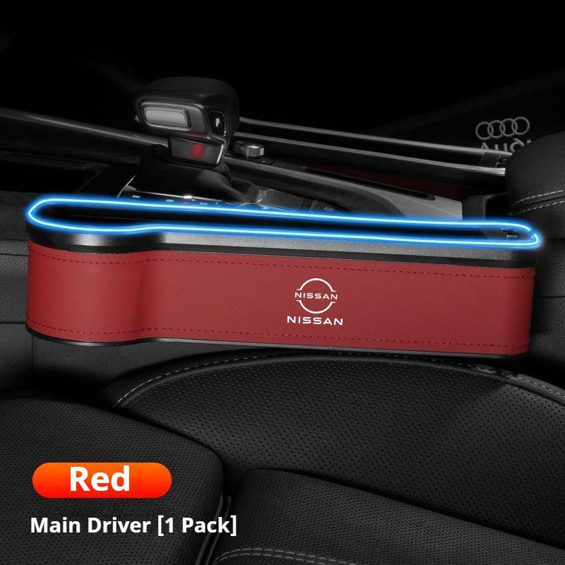 Nissan Nismo Qashqai Juke X-Trail Patrol Note Leaf Altima Maxima Micra DMurano Tiida Rogue Teana Pulsar Car Seat Slot Storage Box