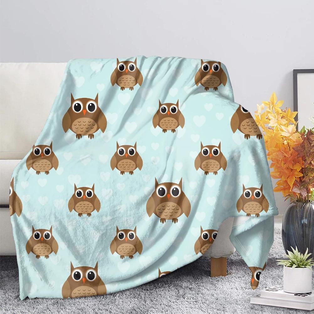 Owl Flannel Throw Blanket Super Soft Lightweight Fleece Blanket Gift for Teenage Girl for Bed Sofa Couch Blanket King Queen Size