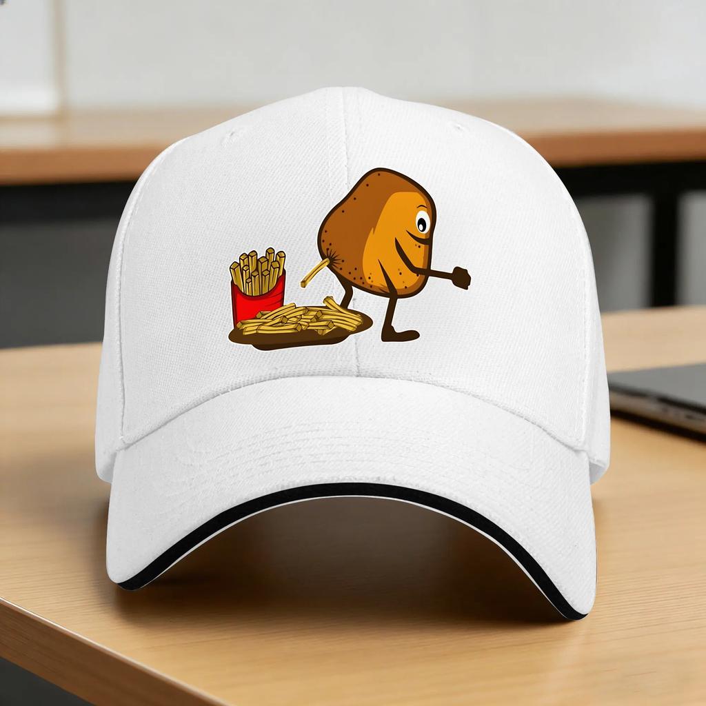 Potato Farting French Fries Sun Baseball Cap  Spring Streetwear Trucker Hat For Unisex Women Outdoor Sports Baseball Caps