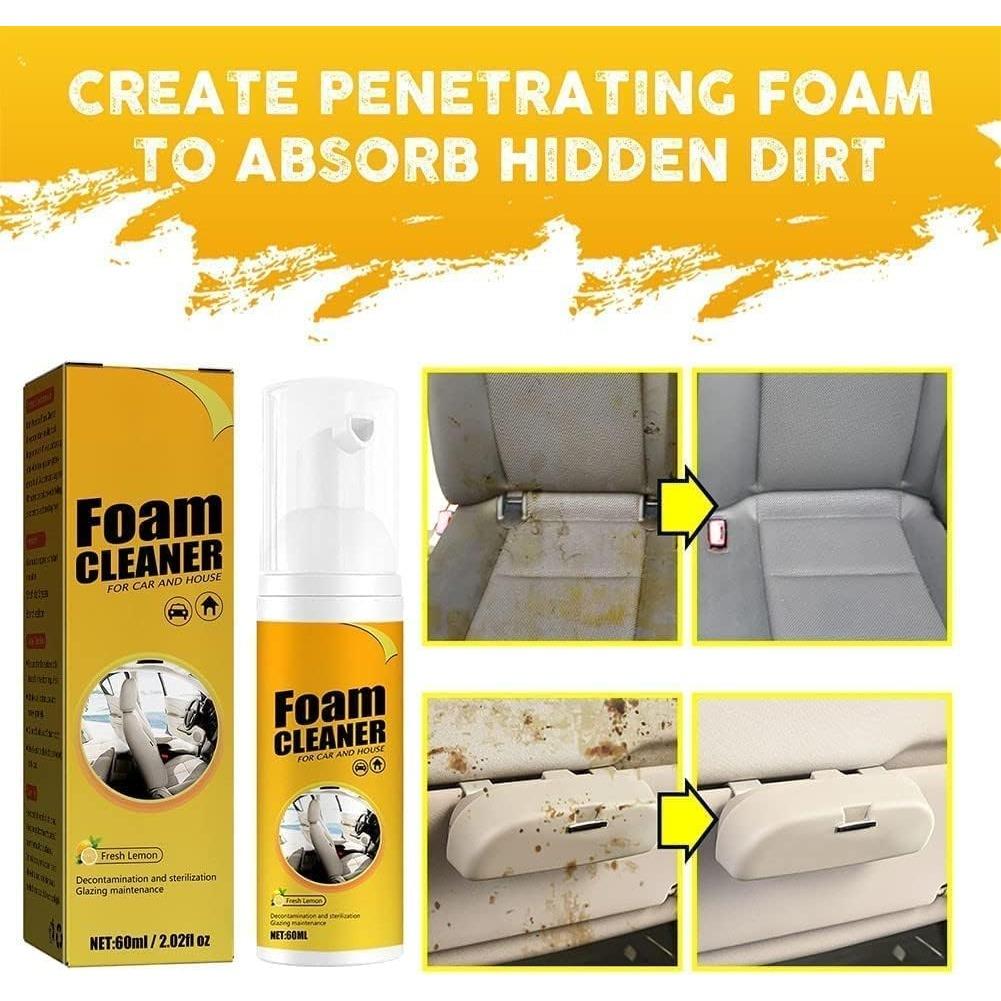 Car Magic Foam Cleaner, Neat Freaks Multipurpose Foam Cleaner, All Purpose Rinse Free Foam Spray Cleaner,Neat Freaks Car Restoring Spray,Towel+Sponge