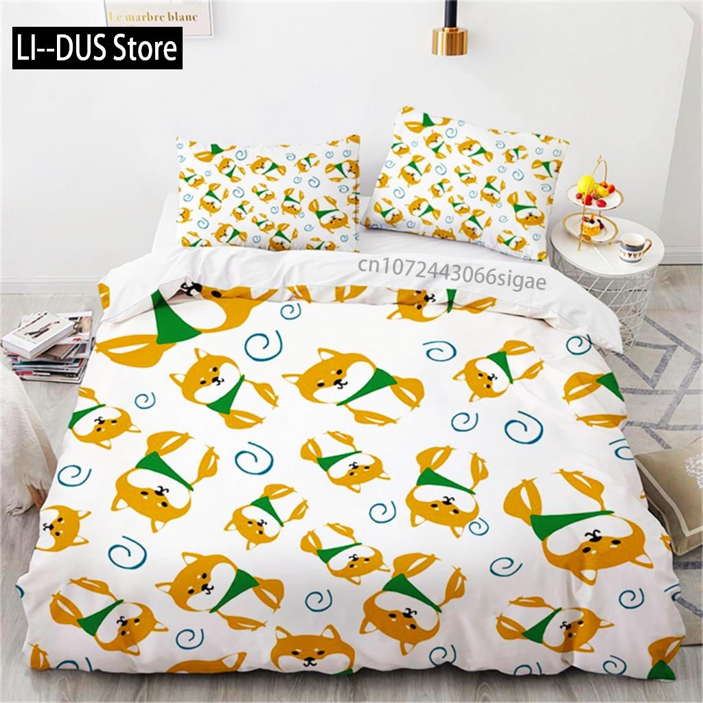 

Comforter Cute Cartoon Animal Dog Bedding Set Twin Full For Kids Girls Gift Room Decor Microfiber Comforter Comforter (quilt)-EU Single(135*200cm)3pcs