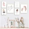 Little Princess Ballerina Canvas Poster Pink Swan Print Painting Nursery Wall Art Posters Ballet Girl Picture Baby Room Decor