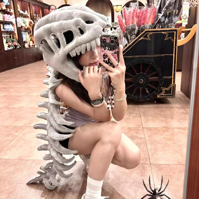 TK Popular Chinese Dinosaur Skeleton Headgear Plush Playthings Hats Props Cosplay Children's Adult Dolls Birth Date Gifts