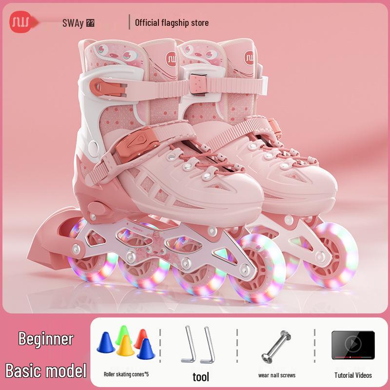 

Роликовые коньки Sway Swis Professional для начинающих для детей и взрослых - Однорядные с тормозом. Large [37-41] 12 to Adult