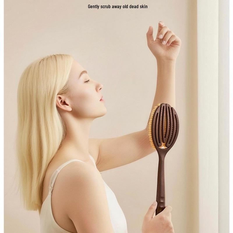 Coconut Bristle 2-in-1 Bath Massage Brush with Extended Handle
