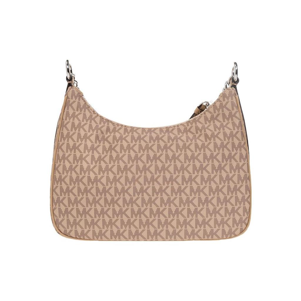 Michael Kors MK Jet Set Charm Monogram Zip Closure Chain Leather Tote Shoulder Bag Women Bags Beige 32R3ST9C8B-CAMEL