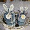 Flannel Bunny Ear Gift Bag Rabbit Ear Wedding Candy Bag with Card Pearl Drawstring Design Soft for Wedding Birthday