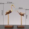 Wooden Pot Ornament Crane Bird Swan Simulation Animal Sculpture Brass Metal Sculpture Home Decoration Decorative Figurines