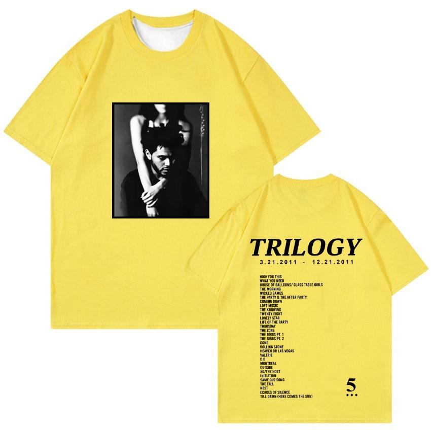 The Weeknd Trilogy Music Album Oversized T Shirt Men s Fashion Tee Shirt Unisex Casual Aesthetic Short Sleeve T-shirt Streetwear S