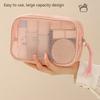 Large Capacity Mesh Cosmetic Travel Bag Dust Resistant Ventilation Portable Toiletry Organizer For Gym And Daily Use