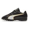Classico Synthetic Leather Round Toe Lace-Up Low Top Soccer Shoes Kids Soccer Shoes Black White Gold 105017-01