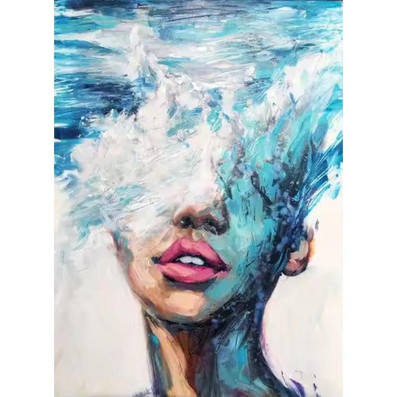 

Abstract African Masked Girl Canvas Paintings Graffiti Wall Art Woman Portrait Posters and Prints Street Art Pictures Home Decor 21cm×30cm NoFrame