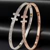 Damen Farbechtes H-förmiges Titanstahl Diamant Armband - Vielseitiger Leichter Luxus