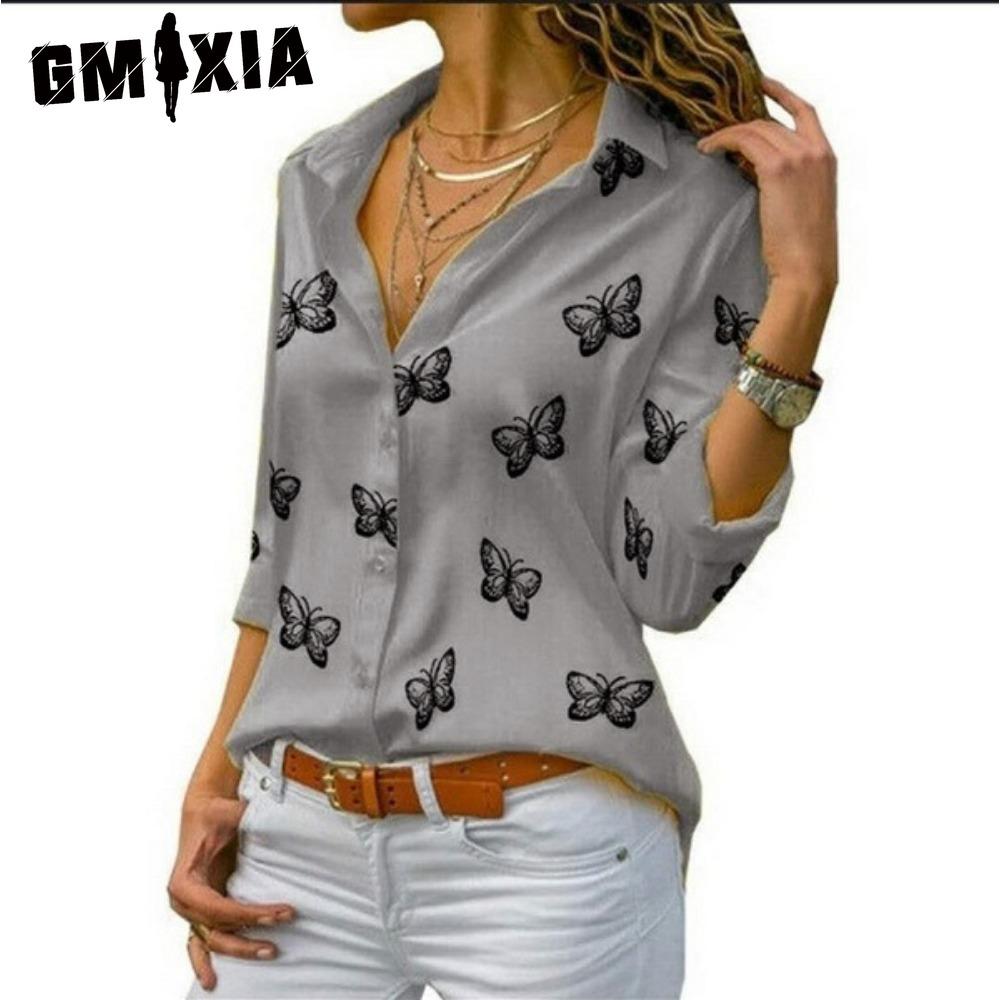GMXIA Women's Fashion Casual  Long Sleeve POLO Neck Blouses & Shirts