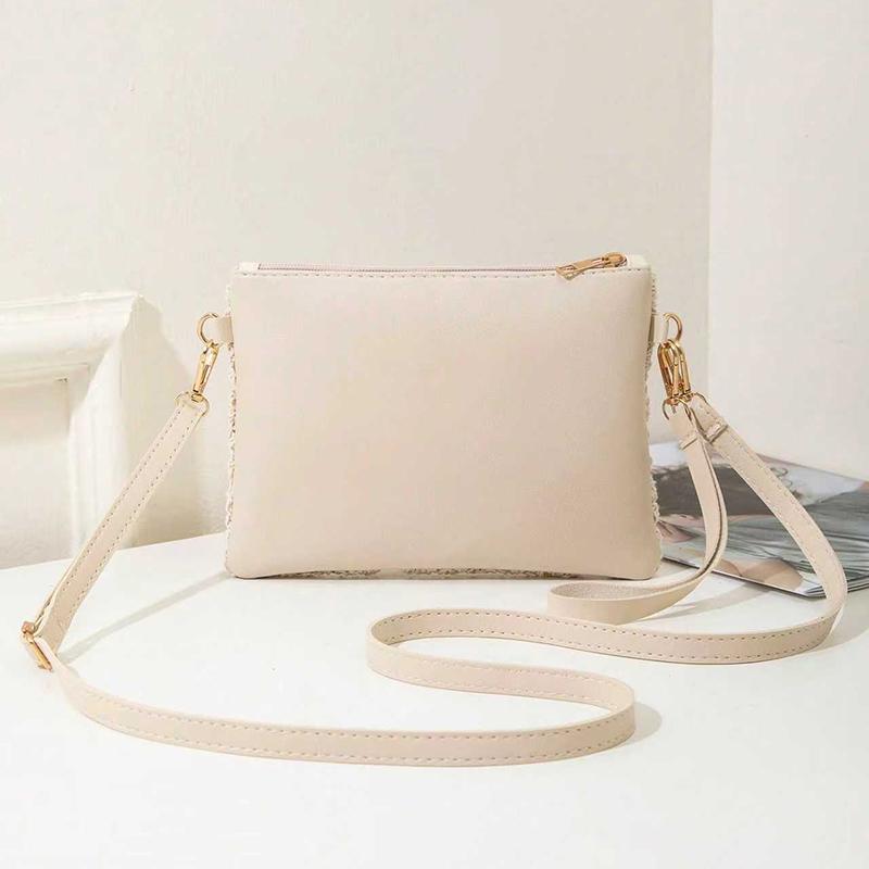 Yogodlns Korean Versatile Crossbody Crochet Bag, New Straw Woven Bag, Zipper Closure, Retro Casual Beach Flower Women's Bags