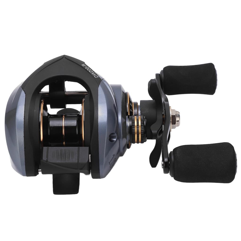 DW200 Baitcastingrollen Metall 18+1BB 7.2:1 High-Speed-Getriebeverhältnis Doppelbremsen Baitcast-Angeln