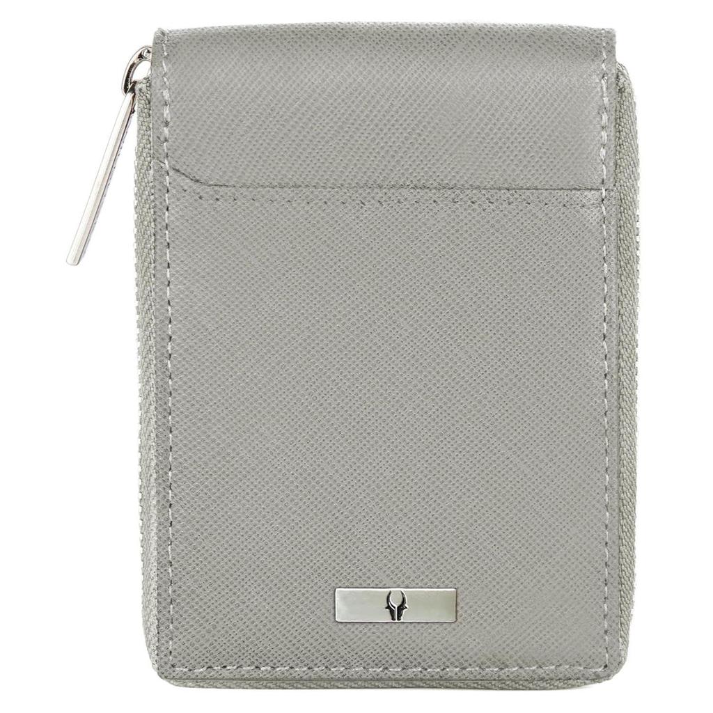 Leather 9 Slot Vertical Credit Debit Card Holder for Men & Women I Zipper Money Wallet I Coin Purse I External ID Slot I Cash Compartment