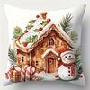 Christmas Gingerbread Hut Pillowcase Merry Christmas Decoration Sofa Cushion Suite Room Home Decoration New Year Gift