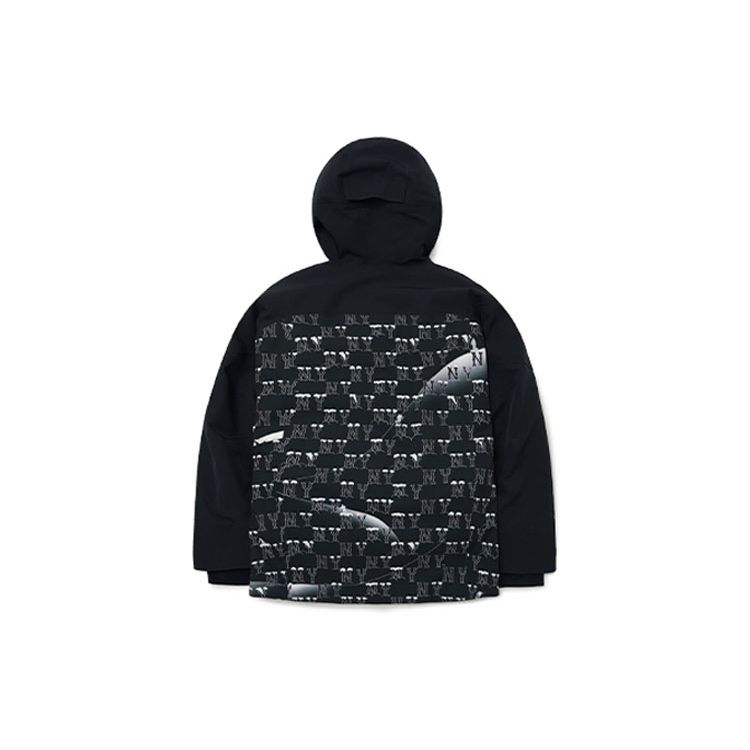 MLB New York Yankees Floral Windproof Warm Waterproof Cotton Jacket Unisex Jacket Black 3APDMS126-50BKS