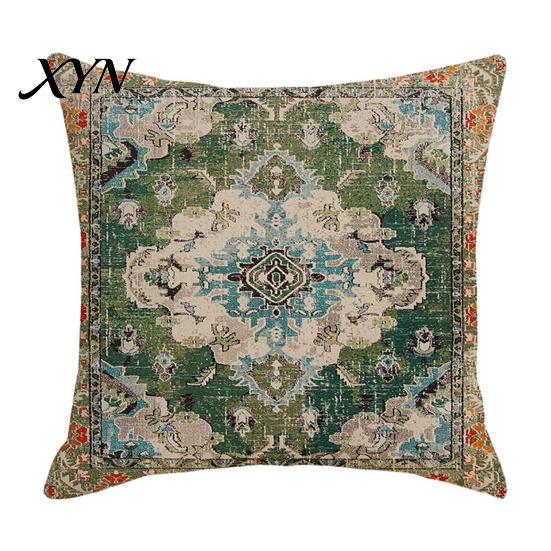 Square Pillow Case Boho Throw Covers, 18 x Inch Bohemia Bedroom Pillowslip Ethnic Style Cushion Case, Decorative Pillowcase for Sofa Couch
