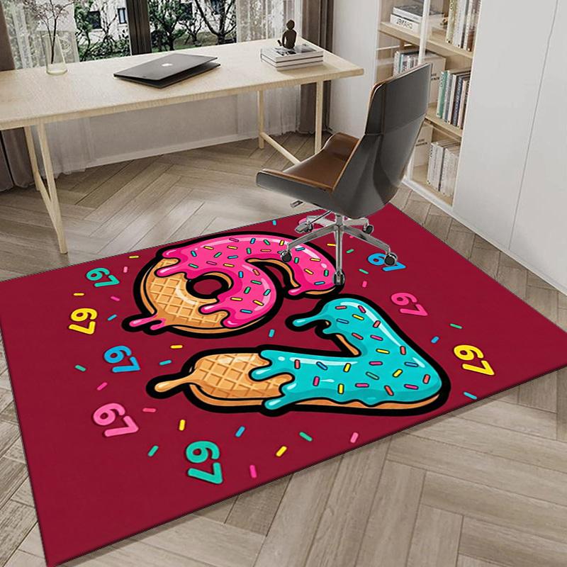 Royal Hands Holding Number 67 Area Rug for Office, Chair Rug, Decorative Carpet Livingroom Mat, Large Size Fan gifts Christmas gifts