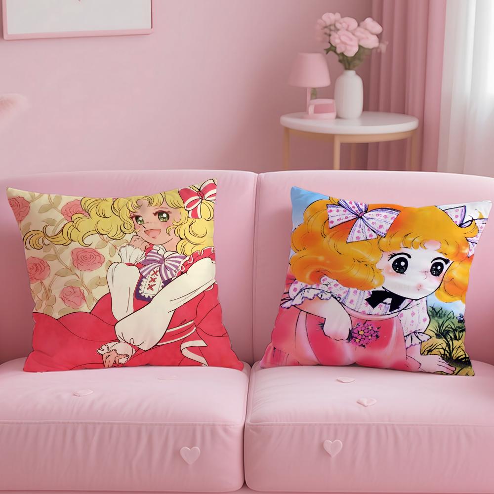 classic anime Candy Candy Cushion Cover Soft & Easy-Wash Pillow Case – Versatile for Couch, Bed, Travel and Office