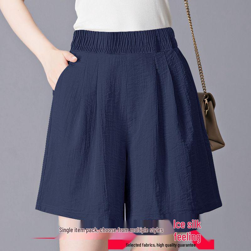 

High-Waisted Wide-Leg Ice Silk Shorts for Women M (suggested weight 80-100 kg)