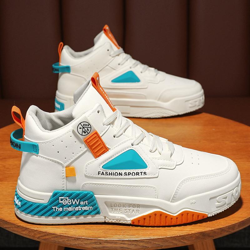 Herren Freizeitschuhe Hochgeschnitten Bequem Rutschfest Modisch Flache Laufschuhe Outdoor-Sport Dicke Sohle Skateschuhe für Herren