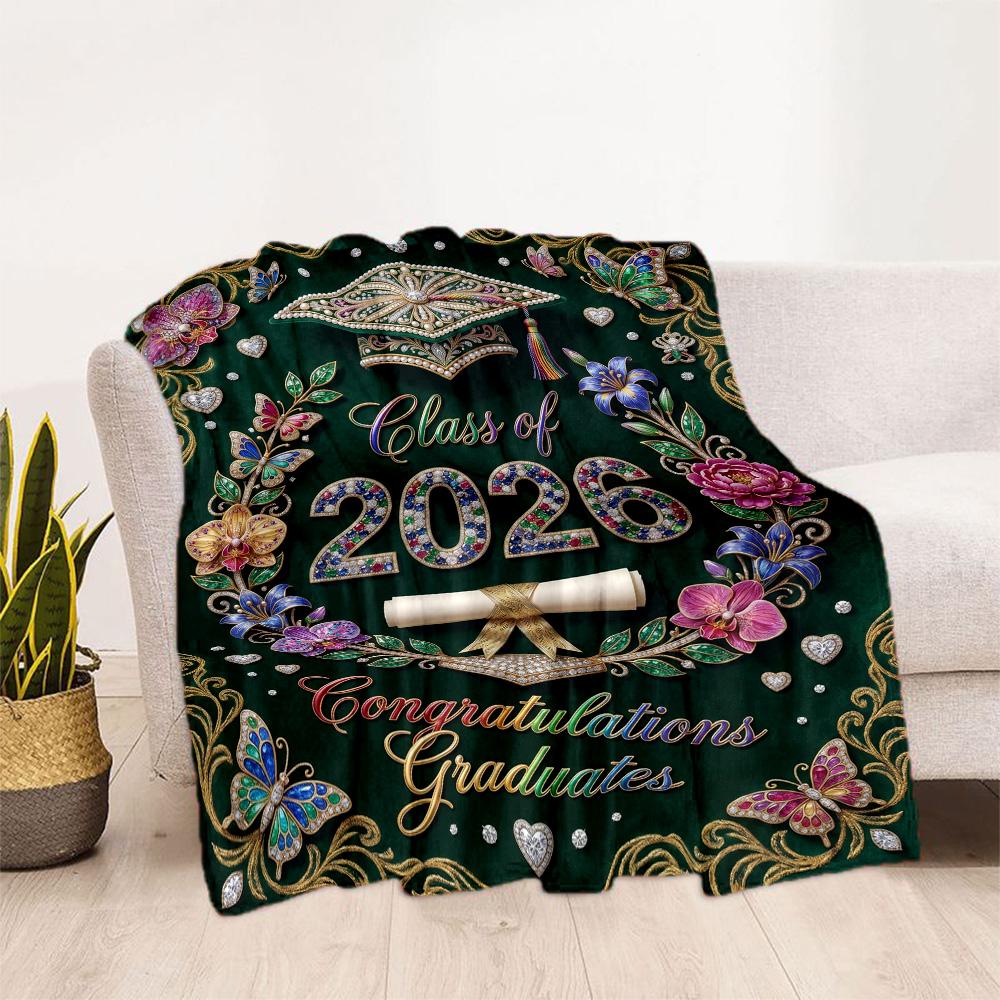 Graduation Motivation Blanket Comfortable Great for Office Seaside Couch Four Seasons Universal Stylish Decor