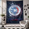 Wall Hanging Tapestry With Custom Name & Text, Reading FC Decorative Tapestry For Bedroom