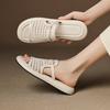 Niche women's shoes hollow woven thick-soled muffin slippers women's 2025 summer new models with skirts