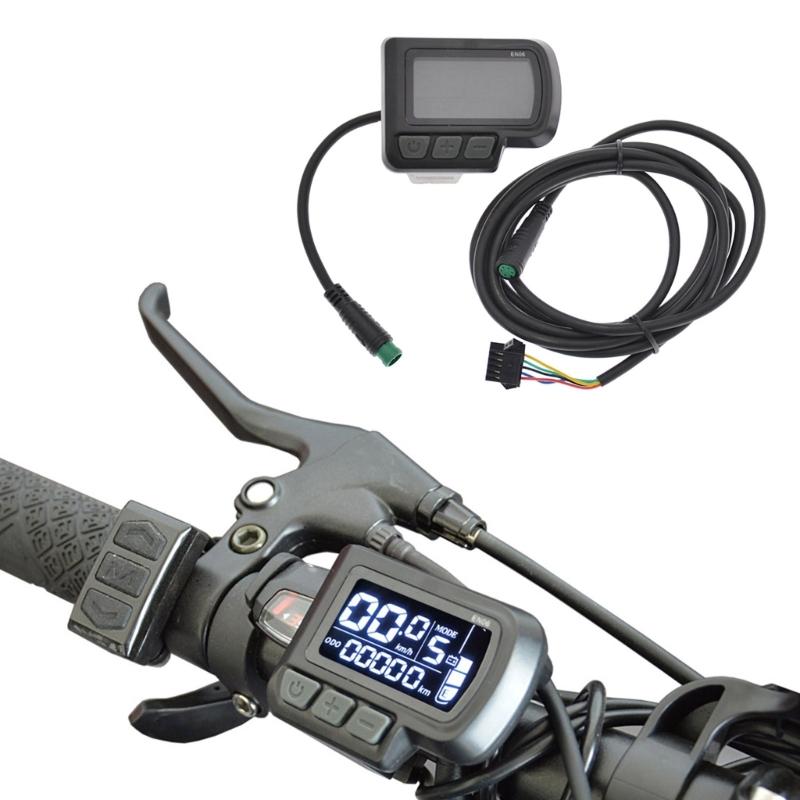 Waterproof Electric Bike LCD Display Meter EN06 for 22.2mm Handlebars USB Power Speed Functionality with Cable Cord