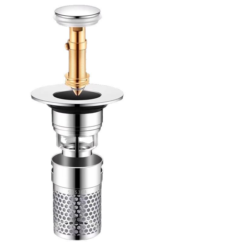 Stainless Steel Pop-up Drain Stopper with Anti-odor Mesh Filter