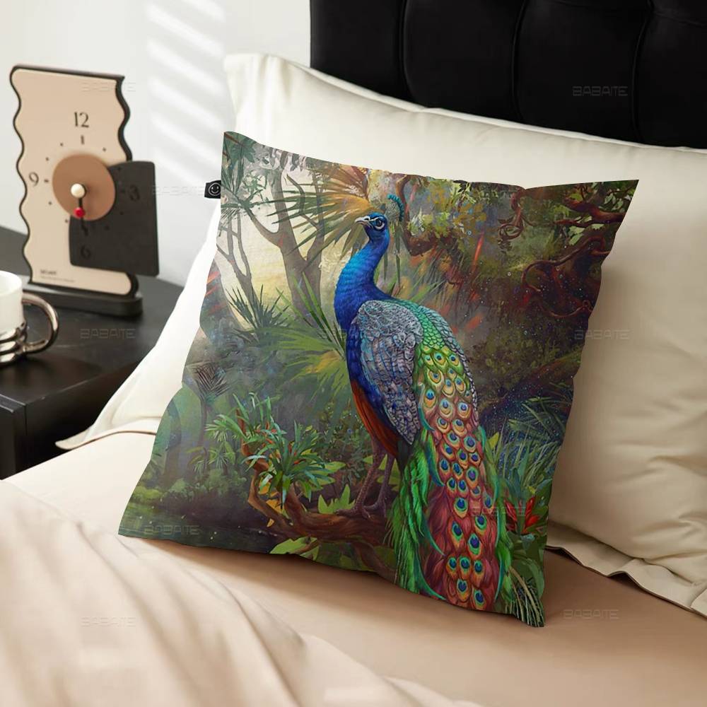 Peacock Pillow Gift Home Office Decoration Pillow Bedroom Sofa Car Cushion CoverPillow Case