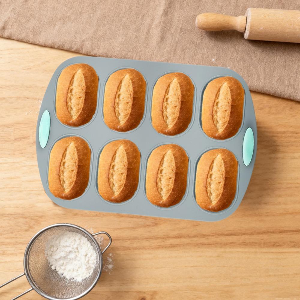 Heat-resistant Silicone Bread Pan Non-stick Baking Tray Household Baking Mold Hamburger