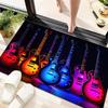 1Pc Electric guitar theme Printed circular carpet, home door mat, outdoor travel protection carpet A3