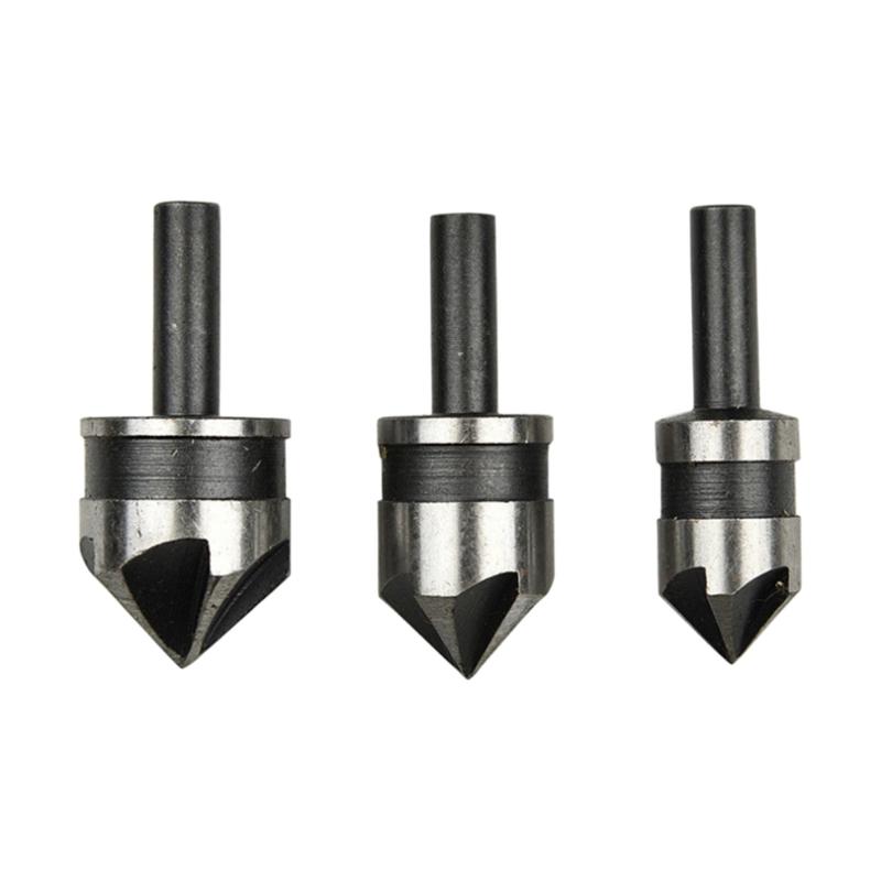 Pack Of 3 High Carbon Steel 90 Degree Countersink Drill Bits 12mm 16mm 19mm For Wood Metal And Plastic Accurate Work