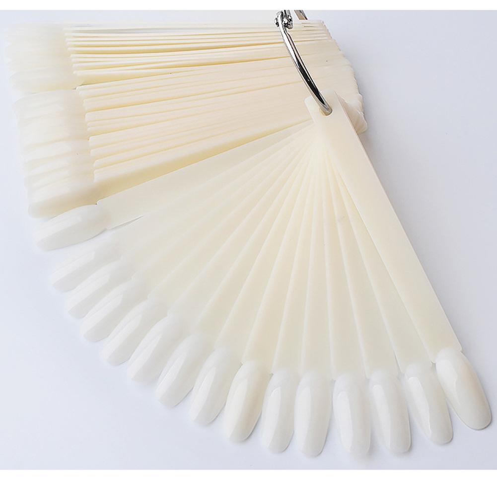 50 Pcs/set False Nail Tips Fan Nature Clear Finger Full Card Nail Art Display Practice Polish All for Manicure