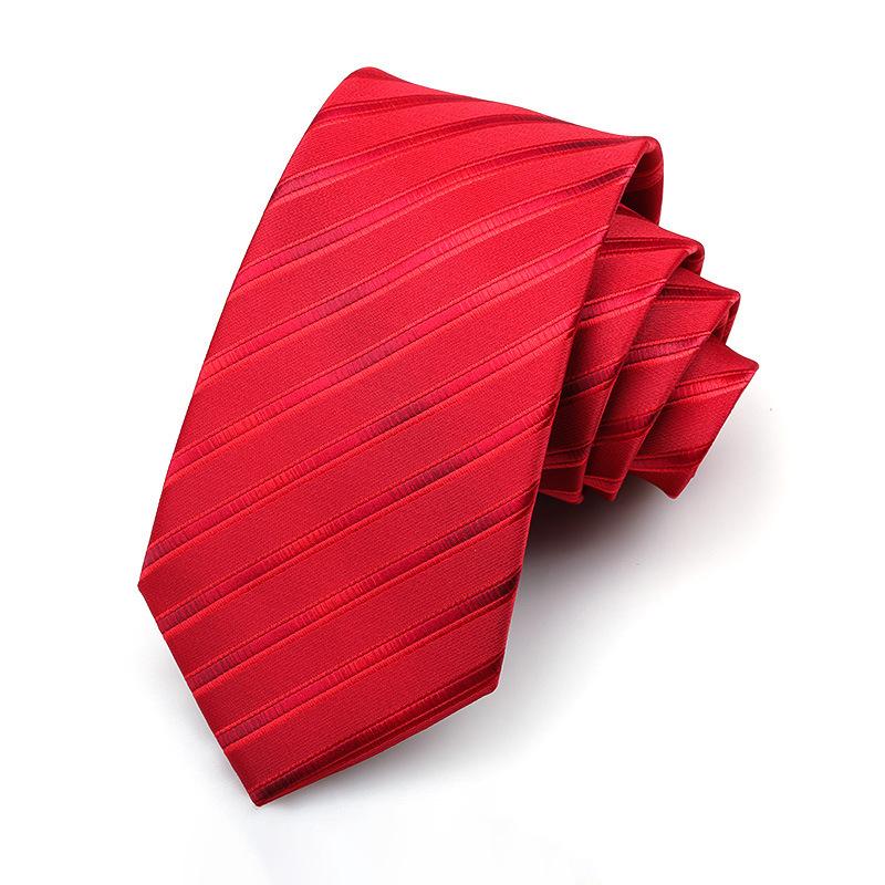 Men'S And Women'S Red Zip-Up Tie Groom Business Dress Wedding Korean Version Lazy No Striped Tie