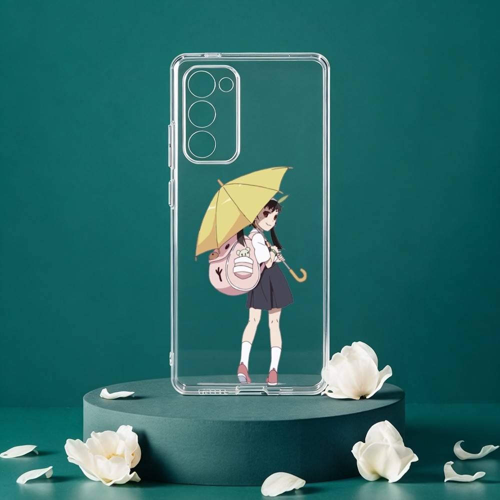 H-Hachikuji Mayoi Cute Phone Case For Samsung Galaxy S24 S25 S23 S22 S21 Plus S24 S25 Transparent Cover Case